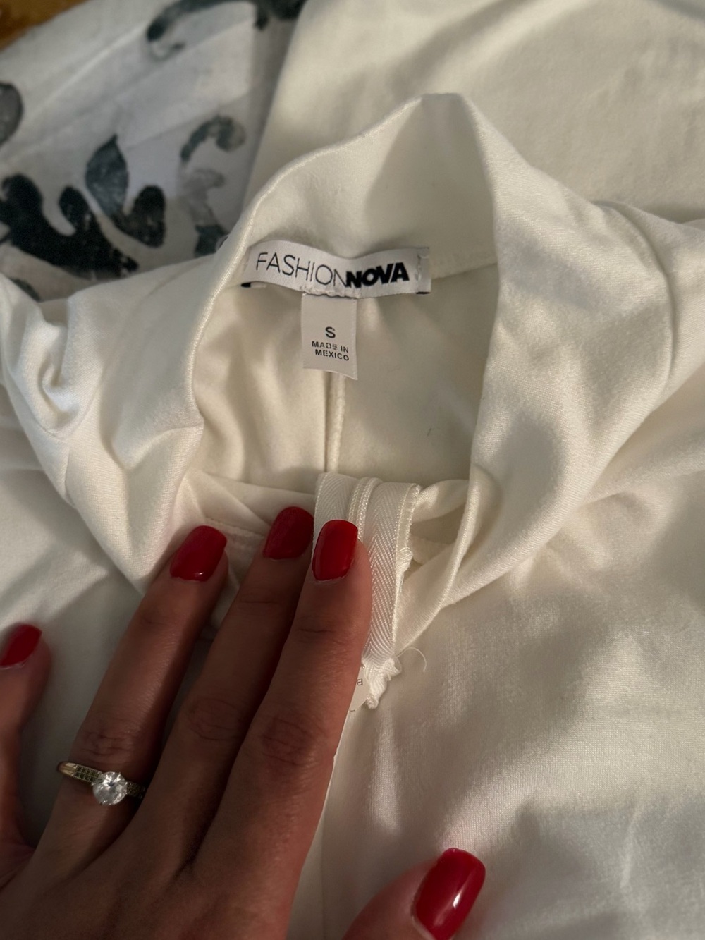 Fashion Nova Cream Wrap-Style Blouse